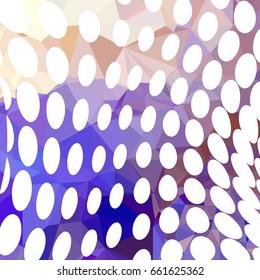 Abstract multicolor mosaic backdrop with dots. Geometric low polygonal background. Design element for book covers, presentations layouts, title backgrounds. Vector clip art.