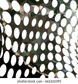 Abstract multicolor mosaic backdrop with dots. Geometric low polygonal background. Design element for book covers, presentations layouts, title backgrounds. Vector clip art.