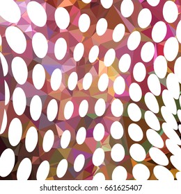 Abstract multicolor mosaic backdrop with dots. Geometric low polygonal background. Design element for book covers, presentations layouts, title backgrounds. Vector clip art.