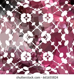 Abstract multicolor mosaic backdrop with dots. Geometric low polygonal background. Design element for book covers, presentations layouts, title backgrounds. Vector clip art.