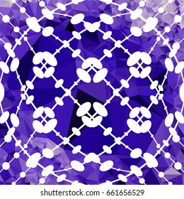 Abstract multicolor mosaic backdrop with dots. Geometric low polygonal background. Design element for book covers, presentations layouts, title backgrounds. Vector clip art.