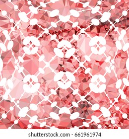 Abstract multicolor mosaic backdrop with dots. Geometric low polygonal background. Design element for book covers, presentations layouts, title backgrounds. Vector clip art.