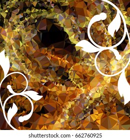 Abstract multicolor mosaic backdrop with dots. Geometric low polygonal background. Design element for book covers, presentations layouts, title backgrounds. Vector clip art.