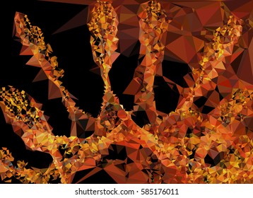 Abstract multicolor mosaic backdrop. Geometric low polygonal background. Design template. Vector clip art.