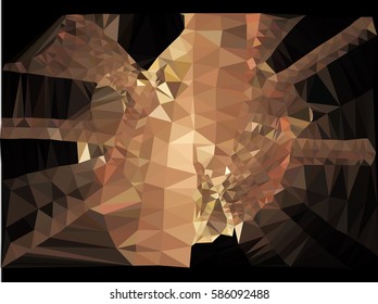 Abstract multicolor mosaic backdrop. Geometric low polygonal background. Design element for posters, business cards, presentations layouts, showcases. Vector clip art.