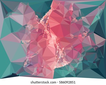 Abstract multicolor mosaic backdrop. Geometric low polygonal background. Design element for posters, business cards, presentations layouts, showcases. Vector clip art.
