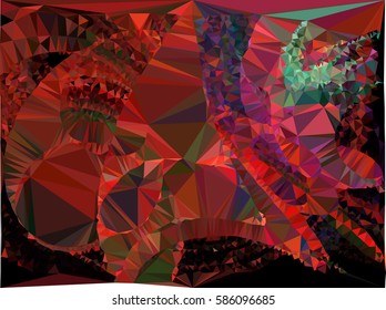Abstract multicolor mosaic backdrop. Geometric low polygonal background. Design element for posters, business cards, presentations layouts, showcases. Vector clip art.