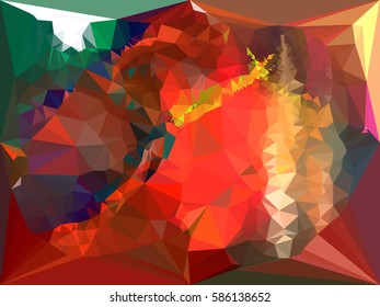 Abstract multicolor mosaic backdrop. Geometric low polygonal background. Design element for posters, business cards, presentations layouts, showcases. Vector clip art.