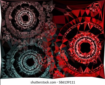 Abstract multicolor mosaic backdrop. Geometric low polygonal background. Design element for posters, business cards, presentations layouts, showcases. Vector clip art.