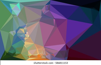 Abstract multicolor mosaic backdrop. Geometric low polygonal background. Design element for posters, business cards, presentations layouts, showcases. Vector clip art.
