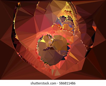 Abstract multicolor mosaic backdrop. Geometric low polygonal background. Design element for posters, business cards, presentations layouts, showcases. Vector clip art.