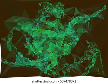Abstract multicolor mosaic backdrop. Geometric low polygonal background. Design element for posters, business cards, presentations layouts, showcases. Vector clip art.