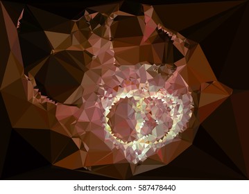 Abstract multicolor mosaic backdrop. Geometric low polygonal background. Design element for posters, business cards, presentations layouts, showcases. Vector clip art.