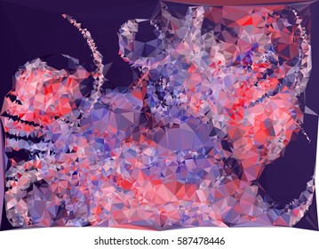Abstract multicolor mosaic backdrop. Geometric low polygonal background. Design element for posters, business cards, presentations layouts, showcases. Vector clip art.