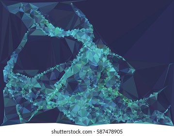 Abstract multicolor mosaic backdrop. Geometric low polygonal background. Design element for posters, business cards, presentations layouts, showcases. Vector clip art.