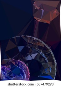 Abstract multicolor mosaic backdrop. Geometric low polygonal background. Design element for posters, business cards, presentations layouts, showcases. Vector clip art.