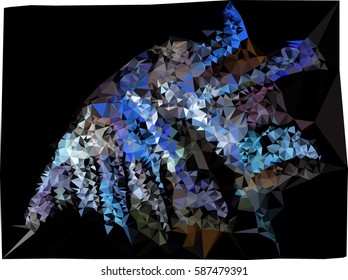 Abstract multicolor mosaic backdrop. Geometric low polygonal background. Design element for posters, business cards, presentations layouts, showcases. Vector clip art.