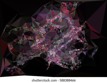 Abstract multicolor mosaic backdrop. Geometric low polygonal background. Design element for posters, business cards, presentations layouts, showcases. Vector clip art.