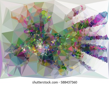 Abstract multicolor mosaic backdrop. Geometric low polygonal background. Design element for posters, business cards, presentations layouts, showcases. Vector clip art.