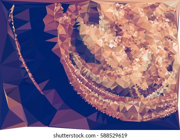 Abstract multicolor mosaic backdrop. Geometric low polygonal background. Design element for posters, business cards, presentations layouts, showcases. Vector clip art.