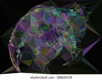 Abstract multicolor mosaic backdrop. Geometric low polygonal background. Design element for posters, business cards, presentations layouts, showcases. Vector clip art.