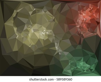 Abstract multicolor mosaic backdrop. Geometric low polygonal background. Design element for book covers, presentations layouts, title backgrounds. Vector clip art.