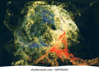 Abstract multicolor mosaic backdrop. Geometric low polygonal background. Design element for book covers, presentations layouts, title backgrounds. Vector clip art.