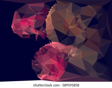 Abstract multicolor mosaic backdrop. Geometric low polygonal background. Design element for book covers, presentations layouts, title backgrounds. Vector clip art.