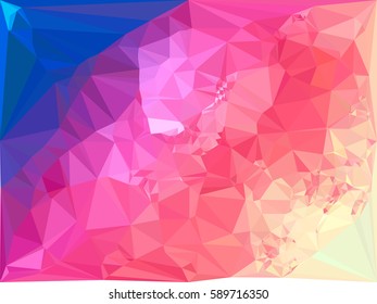 Abstract multicolor mosaic backdrop. Geometric low polygonal background. Design element for book covers, presentations layouts, title backgrounds. Vector clip art.
