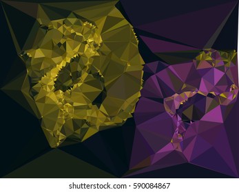 Abstract multicolor mosaic backdrop. Geometric low polygonal background. Design element for book covers, presentations layouts, title backgrounds. Vector clip art.