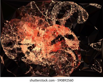 Abstract multicolor mosaic backdrop. Geometric low polygonal background. Design element for book covers, presentations layouts, title backgrounds. Vector clip art.