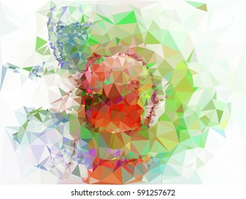 Abstract multicolor mosaic backdrop. Geometric low polygonal background. Design element for book covers, presentations layouts, title backgrounds. Vector clip art.