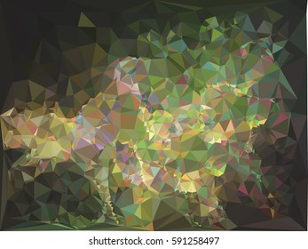 Abstract multicolor mosaic backdrop. Geometric low polygonal background. Design element for book covers, presentations layouts, title backgrounds. Vector clip art.