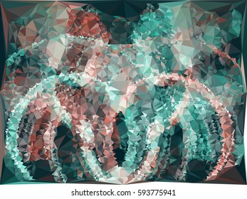 Abstract multicolor mosaic backdrop. Geometric low polygonal background. Design element for book covers, presentations layouts, title backgrounds. Vector clip art.