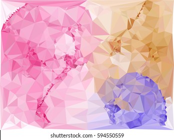 Abstract multicolor mosaic backdrop. Geometric low polygonal background. Design element for book covers, presentations layouts, title backgrounds. Vector clip art.
