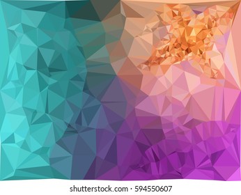 Abstract multicolor mosaic backdrop. Geometric low polygonal background. Design element for book covers, presentations layouts, title backgrounds. Vector clip art.