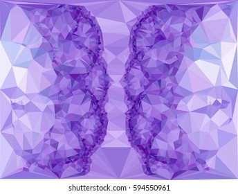 Abstract multicolor mosaic backdrop. Geometric low polygonal background. Design element for book covers, presentations layouts, title backgrounds. Vector clip art.