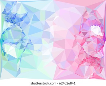 Abstract multicolor mosaic backdrop. Geometric low polygonal background. Design element for book covers, presentations layouts, title backgrounds. Vector clip art.