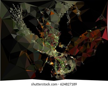 Abstract multicolor mosaic backdrop. Geometric low polygonal background. Design element for book covers, presentations layouts, title backgrounds. Vector clip art.