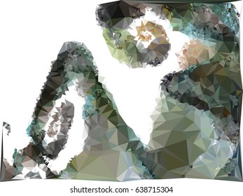Abstract multicolor mosaic backdrop. Geometric low polygonal background. Design template. Vector clip art.