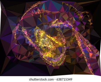 Abstract multicolor mosaic backdrop. Geometric low polygonal background. Design template. Vector clip art.