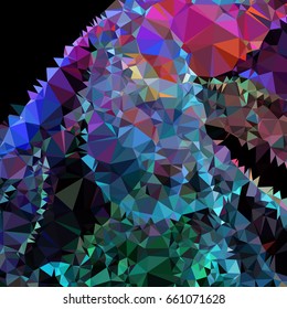 Abstract multicolor mosaic backdrop. Geometric low polygonal background. Design element for book covers, presentations layouts, title backgrounds. Vector clip art.