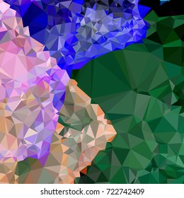 Abstract multicolor mosaic backdrop. Geometric low polygonal background. Design element for book covers, presentations layouts, title backgrounds. Vector clip art.