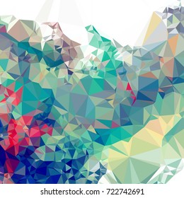 Abstract multicolor mosaic backdrop. Geometric low polygonal background. Design element for book covers, presentations layouts, title backgrounds. Vector clip art.