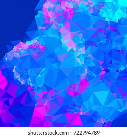 Abstract multicolor mosaic backdrop. Geometric low polygonal background. Design element for book covers, presentations layouts, title backgrounds. Vector clip art.