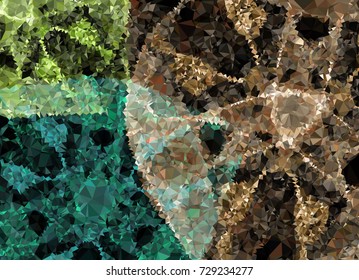 Abstract multicolor mosaic backdrop. Geometric low polygonal background. Design element for book covers, presentations layouts, title backgrounds. Vector clip art.