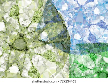 Abstract multicolor mosaic backdrop. Geometric low polygonal background. Design element for book covers, presentations layouts, title backgrounds. Vector clip art.