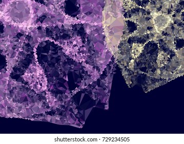 Abstract multicolor mosaic backdrop. Geometric low polygonal background. Design element for book covers, presentations layouts, title backgrounds. Vector clip art.