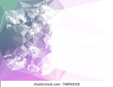 Abstract multicolor mosaic backdrop. Geometric low polygonal background. Design element for posters, business cards, presentations layouts, showcases. Vector clip art.