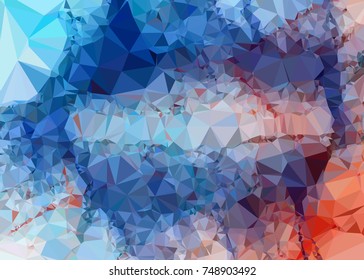 Abstract multicolor mosaic backdrop. Geometric low polygonal background. Design element for posters, business cards, presentations layouts, showcases. Vector clip art.